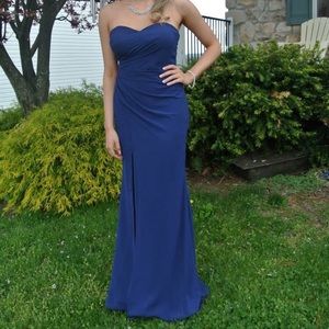 Faviana Navy Blue Dress
